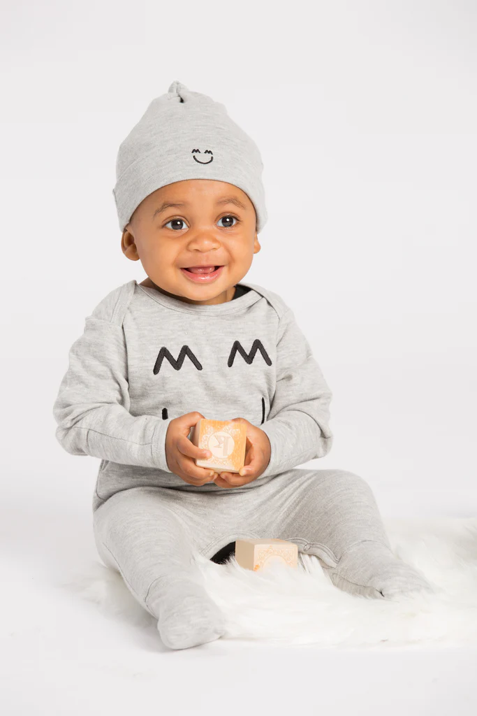 thumbnail of medium Knotted Cap, Bodysuit, and Romper Cozy Set